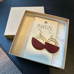 Maebel Gold and Maroon earrings